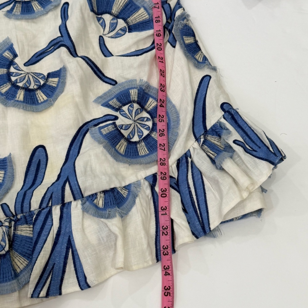 Alexis Women's San Paolo Embroidered Linen Mini Dress In Blue Sz M - Picture 7 of 13